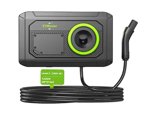 EVMaster Tesla 레벨 2 충전기 48A NACS, 25피트 케이블, NEMA 14-50 플러그인