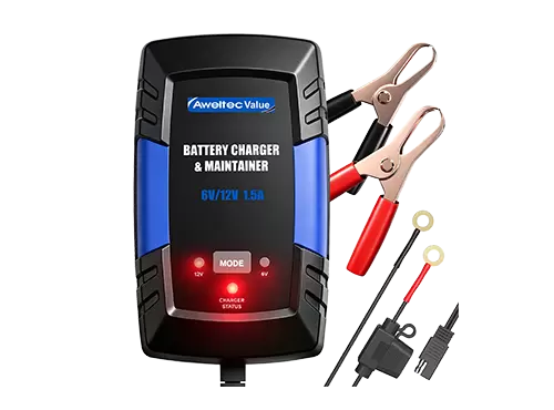 자동차 오토바이 잔디 깎는 기계용 Aweltec 6V/12V 배터리 충전기 800mA 스마트 유지관리자