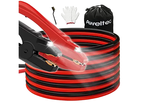 자동차 SUV 트럭용 LED 조명이 있는 AWELTEC 6 게이지 16Ft 점퍼 케이블